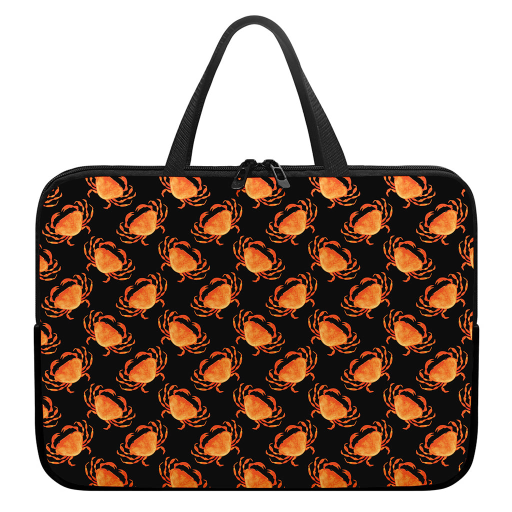 Watercolor Crab Pattern Print Laptop Sleeve With Handle