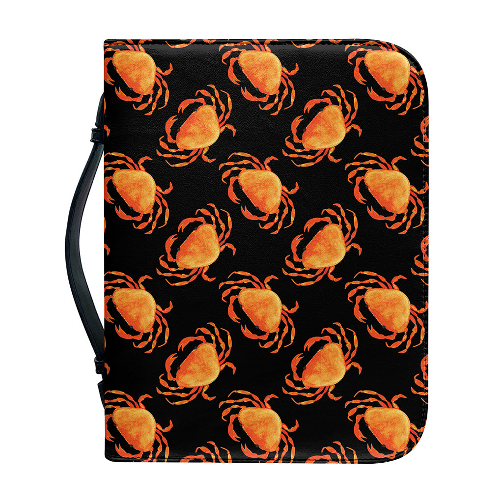 Watercolor Crab Pattern Print Leather Bible Cover