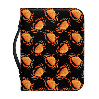 Watercolor Crab Pattern Print Leather Bible Cover