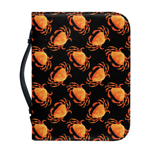 Watercolor Crab Pattern Print Leather Bible Cover