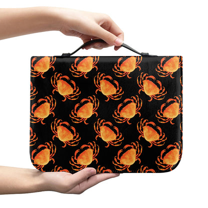 Watercolor Crab Pattern Print Leather Bible Cover