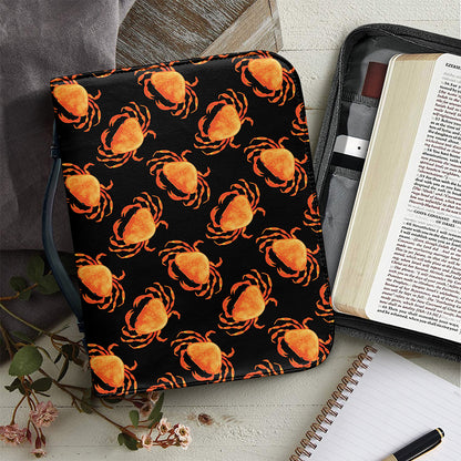 Watercolor Crab Pattern Print Leather Bible Cover
