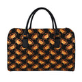 Watercolor Crab Pattern Print Leather Duffel Bag