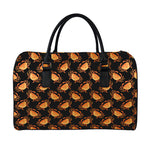 Watercolor Crab Pattern Print Leather Duffle Bag