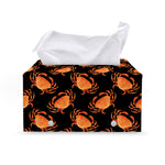 Watercolor Crab Pattern Print Leather Tissue Box Cover