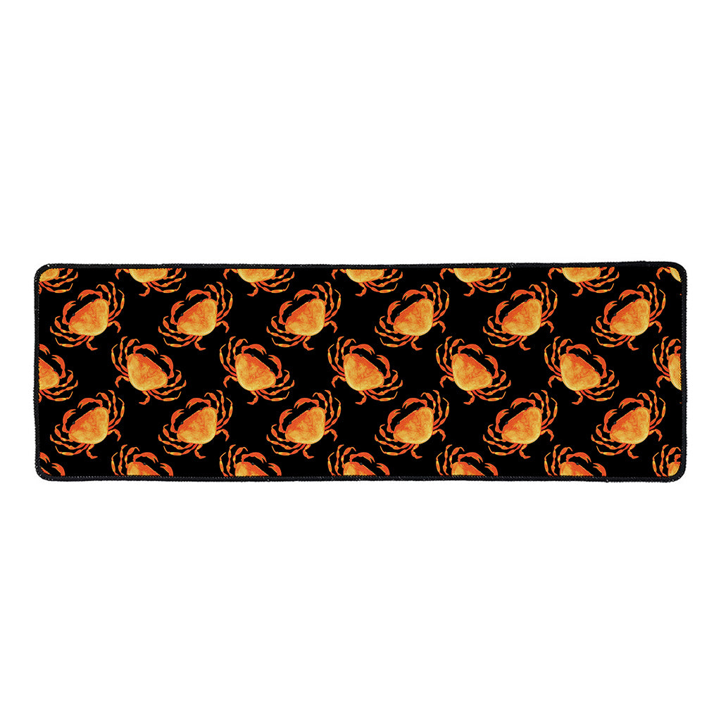 Watercolor Crab Pattern Print Long Kitchen Mat