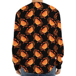 Watercolor Crab Pattern Print Long Sleeve Baseball Jersey