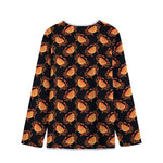 Watercolor Crab Pattern Print Long Sleeve Short Coat