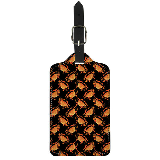 Watercolor Crab Pattern Print Luggage Tag