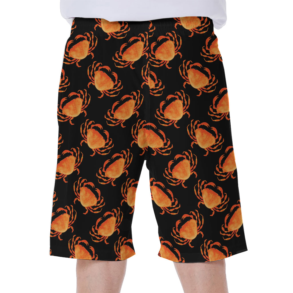 Watercolor Crab Pattern Print Men's Beach Shorts