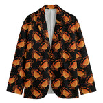 Watercolor Crab Pattern Print Men's Blazer