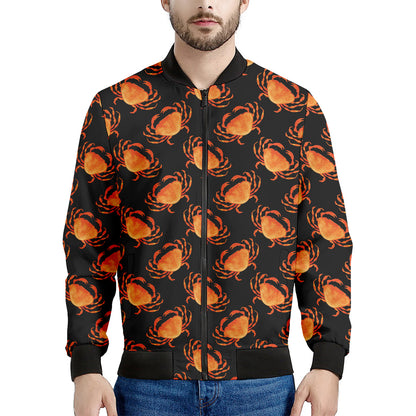 Watercolor Crab Pattern Print Men's Bomber Jacket