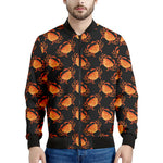 Watercolor Crab Pattern Print Men's Bomber Jacket