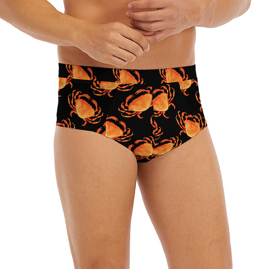Watercolor Crab Pattern Print Men's Briefs