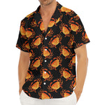 Watercolor Crab Pattern Print Men's Deep V-Neck Shirt