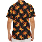 Watercolor Crab Pattern Print Men's Deep V-Neck Shirt