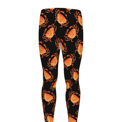 Watercolor Crab Pattern Print Men's leggings