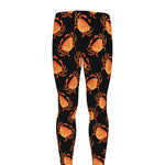 Watercolor Crab Pattern Print Men's leggings