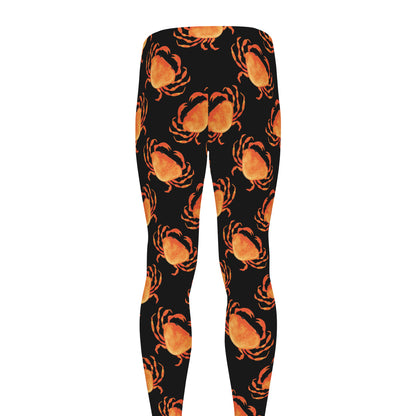 Watercolor Crab Pattern Print Men's leggings