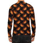 Watercolor Crab Pattern Print Men's Long Sleeve Rash Guard