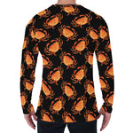 Watercolor Crab Pattern Print Men's Long Sleeve T-Shirt