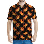 Watercolor Crab Pattern Print Men's Polo Shirt