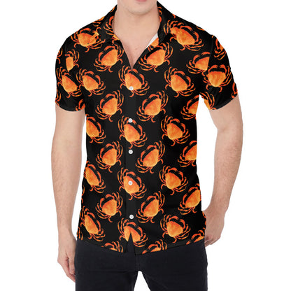 Watercolor Crab Pattern Print Men's Shirt