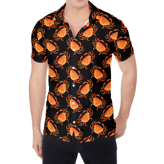 Watercolor Crab Pattern Print Men's Shirt