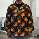 Watercolor Crab Pattern Print Men's Shirt Jacket