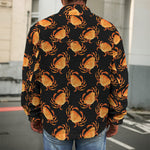 Watercolor Crab Pattern Print Men's Shirt Jacket