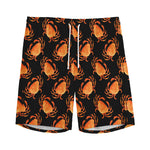 Watercolor Crab Pattern Print Men's Sports Shorts