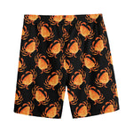 Watercolor Crab Pattern Print Men's Sports Shorts