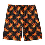 Watercolor Crab Pattern Print Men's Swim Trunks