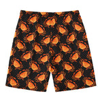 Watercolor Crab Pattern Print Men's Swim Trunks