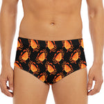 Watercolor Crab Pattern Print Men's Triangle Swim Briefs