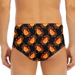 Watercolor Crab Pattern Print Men's Triangle Swim Briefs