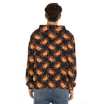 Watercolor Crab Pattern Print Men's Velvet Pullover Hoodie