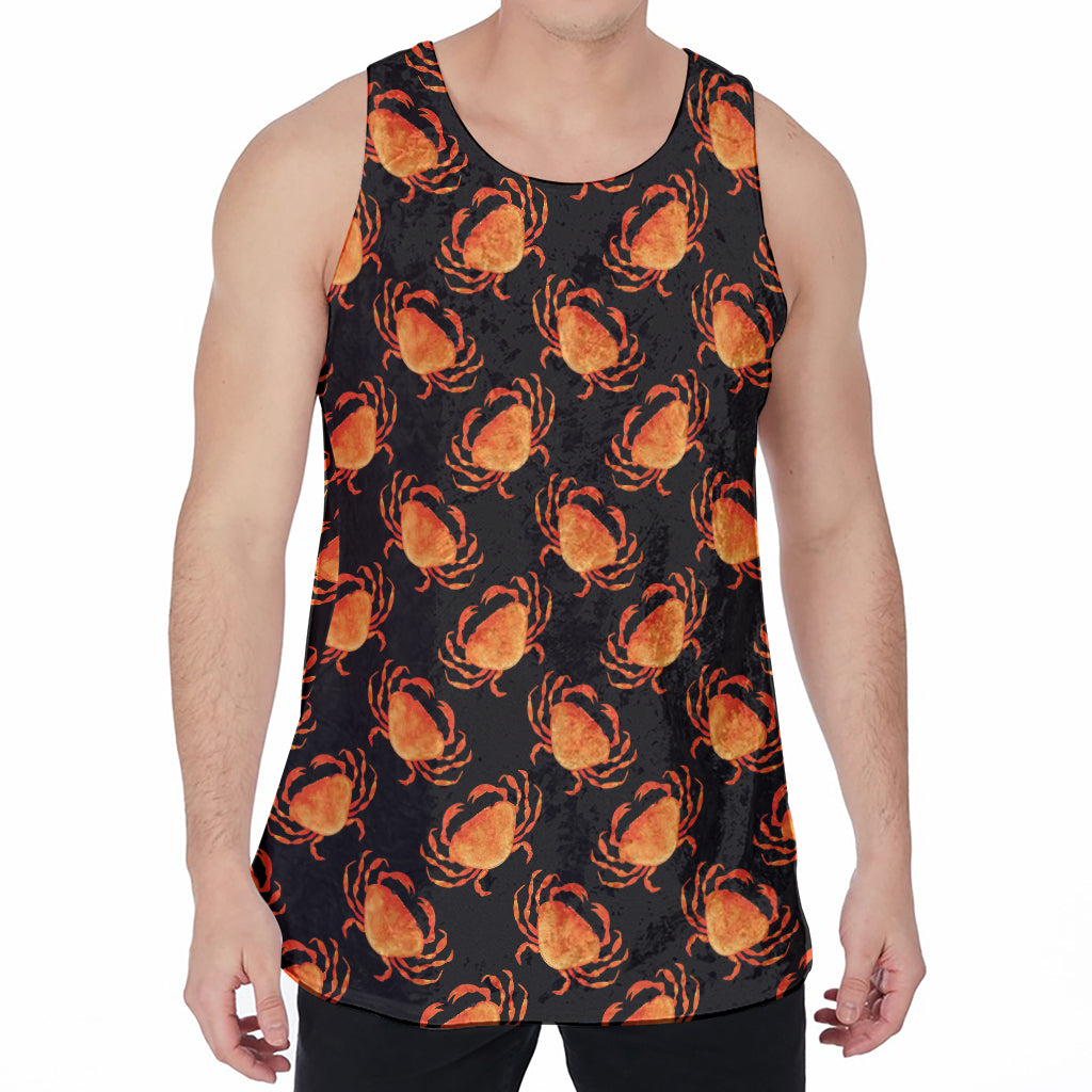 Watercolor Crab Pattern Print Men's Velvet Tank Top