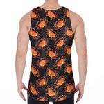 Watercolor Crab Pattern Print Men's Velvet Tank Top