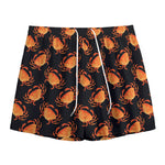Watercolor Crab Pattern Print Mesh Shorts