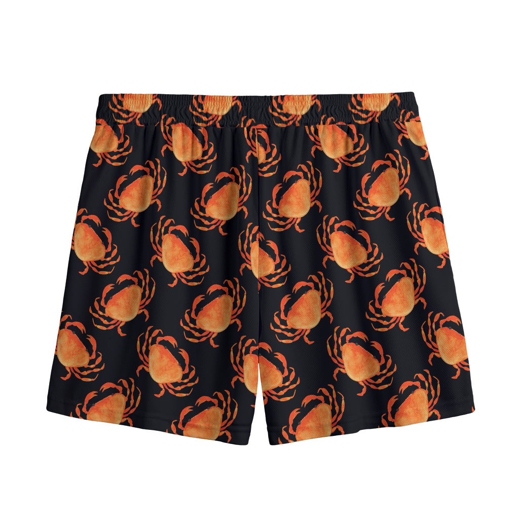 Watercolor Crab Pattern Print Mesh Shorts