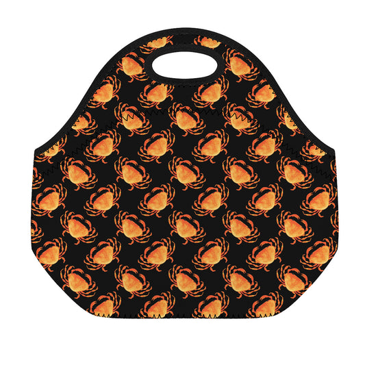 Watercolor Crab Pattern Print Neoprene Lunch Bag