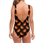 Watercolor Crab Pattern Print One Piece Swimsuit