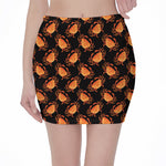 Watercolor Crab Pattern Print Pencil Mini Skirt