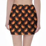 Watercolor Crab Pattern Print Pencil Mini Skirt
