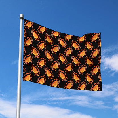 Watercolor Crab Pattern Print Polyester Flag