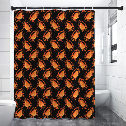 Watercolor Crab Pattern Print Premium Shower Curtain