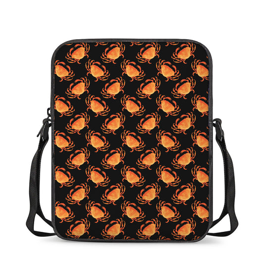 Watercolor Crab Pattern Print Rectangular Crossbody Bag