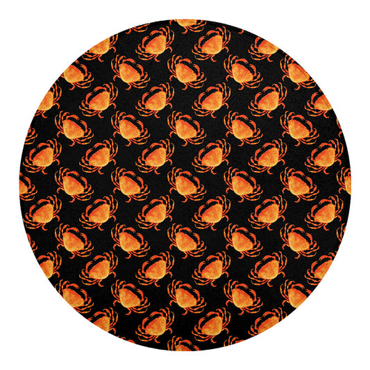 Watercolor Crab Pattern Print Round Blanket