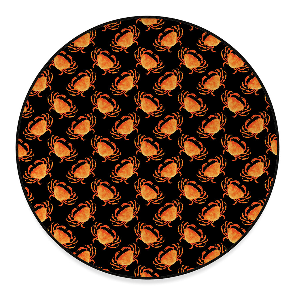 Watercolor Crab Pattern Print Round Floor Mat